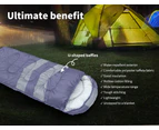 Mountview Single Sleeping Bag Bags Outdoor Camping Hiking Thermal -10? Tent Grey