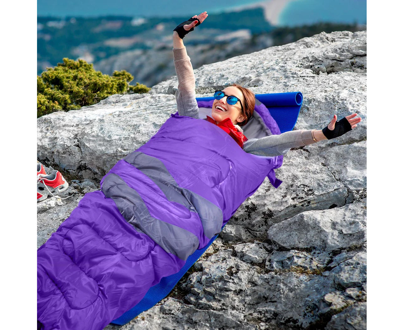 Mountview Sleeping Bag Single Bags Outdoor Camping Hiking Thermal -10℃ Tent