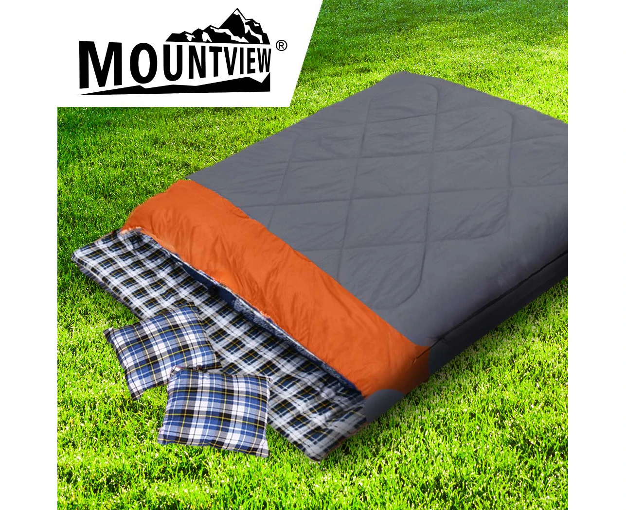 Mountview Double Sleeping Bag Bags Outdoor Camping Hiking Pillow -10℃ Thermal