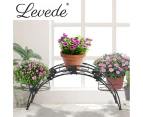 2X Plant Stand Outdoor Indoor Metal Black Flower Pot Shelf Garden Corner Shelves