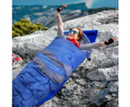 Mountview Sleeping Bag Single Bags Outdoor Camping Hiking Thermal -10℃ Tent Blue - Blue