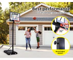 Centra Basketball Hoop Stand Kid Rim Ring System Large Backboard Net Adjustable