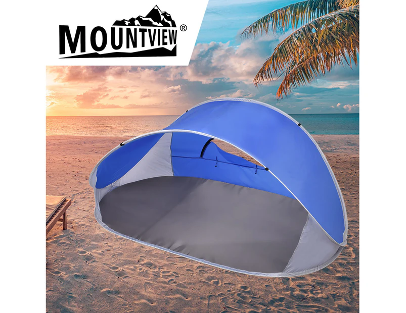 Mountview Pop Up Tent Camping Beach Tents 4 Person Portable Hiking Shade Shelter - Blue