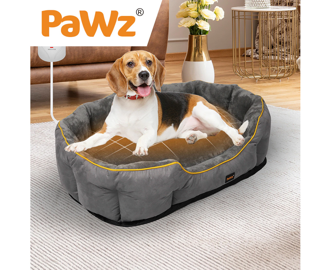 Pawz Electric Pet Heater Bed Heated Mat Cat Dog Heat Blanket Removable Cover L