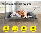 Pawz Elevated Pet Bed Dog Puppy Cat Trampoline Hammock Raised Heavy Duty Grey XL - Grey