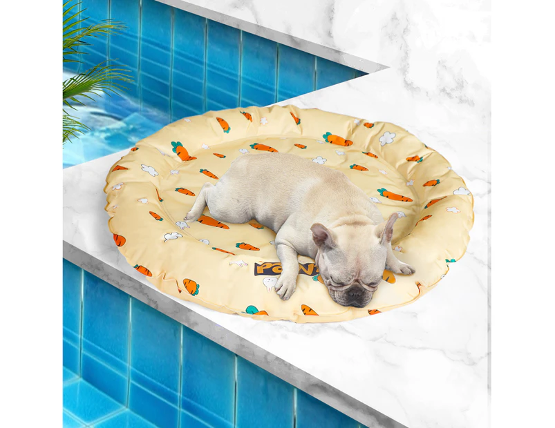 Pawz Pet Cooling Mat Dog Bed Pad Cat Summer Self-cold Gel Sofa Carrot-Round L