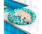 Pawz Pet Cooling Mat Dog Bed Cat Summer Cool Puppy Cold Gel Palm leaf-Round M