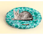 Pawz Pet Cooling Mat Dog Bed Cat Summer Cool Puppy Cold Gel Palm leaf-Round M