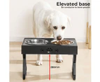 Pawz Elevated Pet Feeder Food Water Double Bowl  Adjustable Height Raised Stand