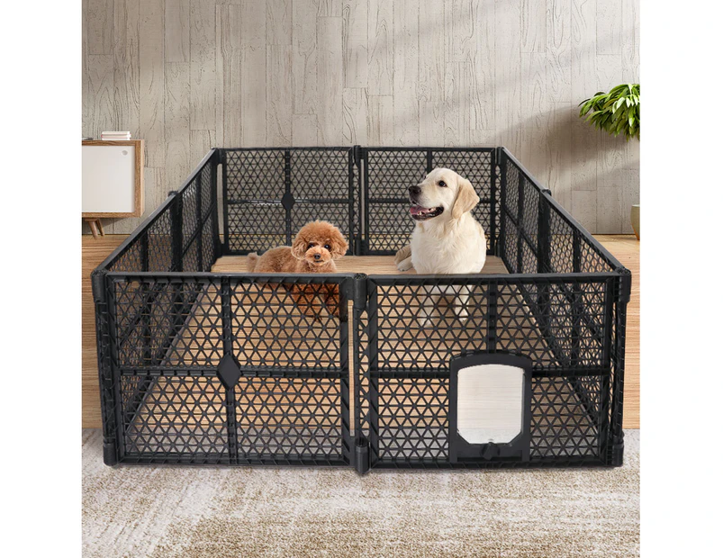 Pawz Pet Playpen Folding Dog Plastic Puppy Exercise Enclosure Fence 8 Panels