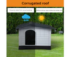 Pawz Dog Kennel Outdoor Indoor Plastic Garden Large House Weatherproof Outside L - Grey