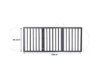 Wooden Pet Gate Dog Fence Retractable Barrier Portable Door 3 Panel Grey