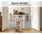 Wooden Pet Gate Dog Fence Retractable Barrier Portable Door 4 Panel White