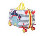 Bopeep Kids Ride On Suitcase Children Travel Luggage Carry Bag Trolley Octopus