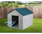 Pawz Dog Kennel Outdoor Indoor Pet Plastic Garden House Weatherproof Outside L - Blue