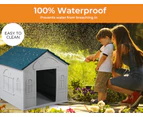 Pawz Dog Kennel Outdoor Indoor Pet Plastic Garden House Weatherproof Outside L - Blue