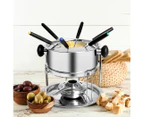 Toque Classic Fondue Set 12pcs Stainless Steel Cheese Chocolate Dipping  6 Forks