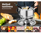 Toque Classic Fondue Set 12pcs Stainless Steel Cheese Chocolate Dipping  6 Forks