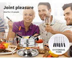 Toque Classic Fondue Set 12pcs Stainless Steel Cheese Chocolate Dipping  6 Forks