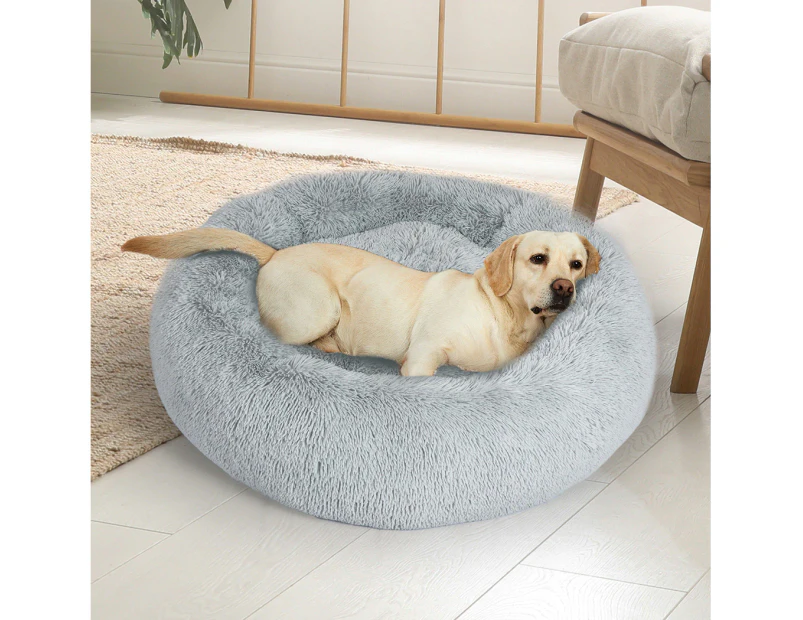 Pawz Pet Bed Cat Dog Donut Nest Calming Kennel Cave Sleeping Light Grey XXXL