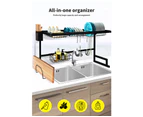 Toque Dish Drying Rack Over Sink Steel Black Plate Dish Drainer Organizer 2 Tier