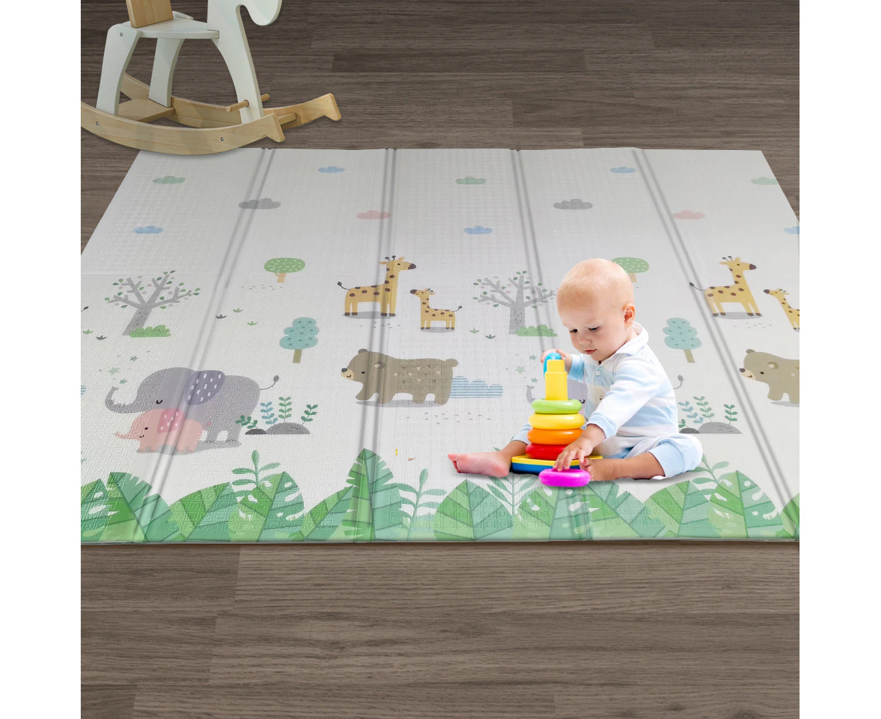 Bopeep Kids Play Mat Baby Crawling Pad Floor Foldable XPE Foam Non-slip Bear