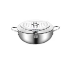 Toque 20cm Japanese Deep Frying Pot Stainless Steel Tempura Fryer Fry Pan Silver