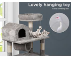 Pawz Cat Tree Scratching Post Scratcher Tower Condo House Furniture Grey 110cm - Grey