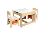 Bopeep Kids Table and Chair Set Storage Box Toys Play Activity Desk Wooden Study