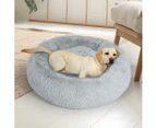 Pawz Pet Bed Cat Dog Donut Nest Calming Kennel Cave Deep Sleeping Light Grey L