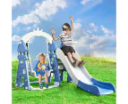 Kids Slide Swing Basketball Ring Hoop Activity Center Toddlers Play Set Outdoor - Multi-Coloured