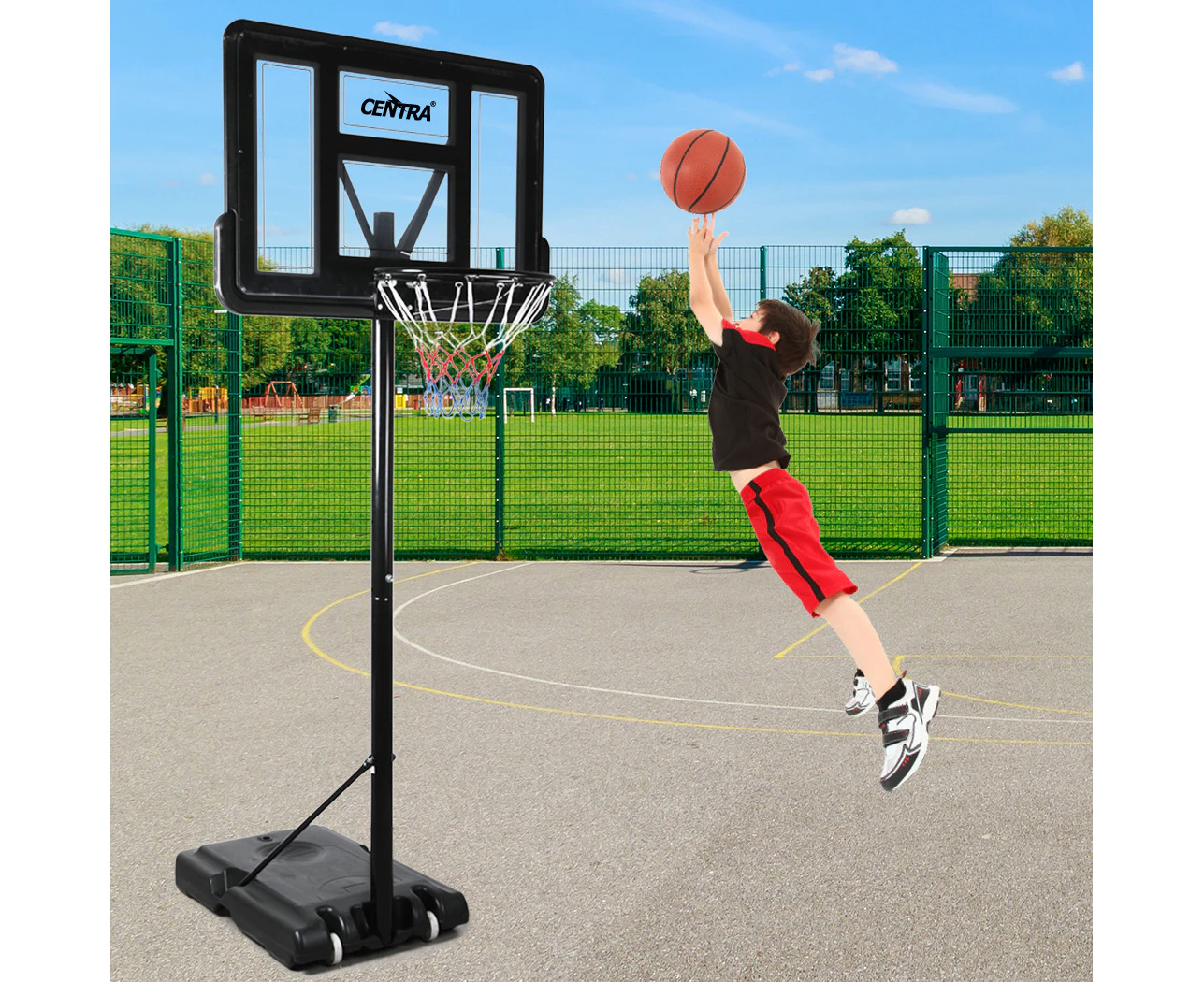 Centra Basketball Hoop Stand Portable 3.05M Height Adjustable Net Ring Backboard