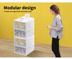 Plastic Storage Drawers Stackable Containers Box Wardrobe Clothes Organiser 3PK