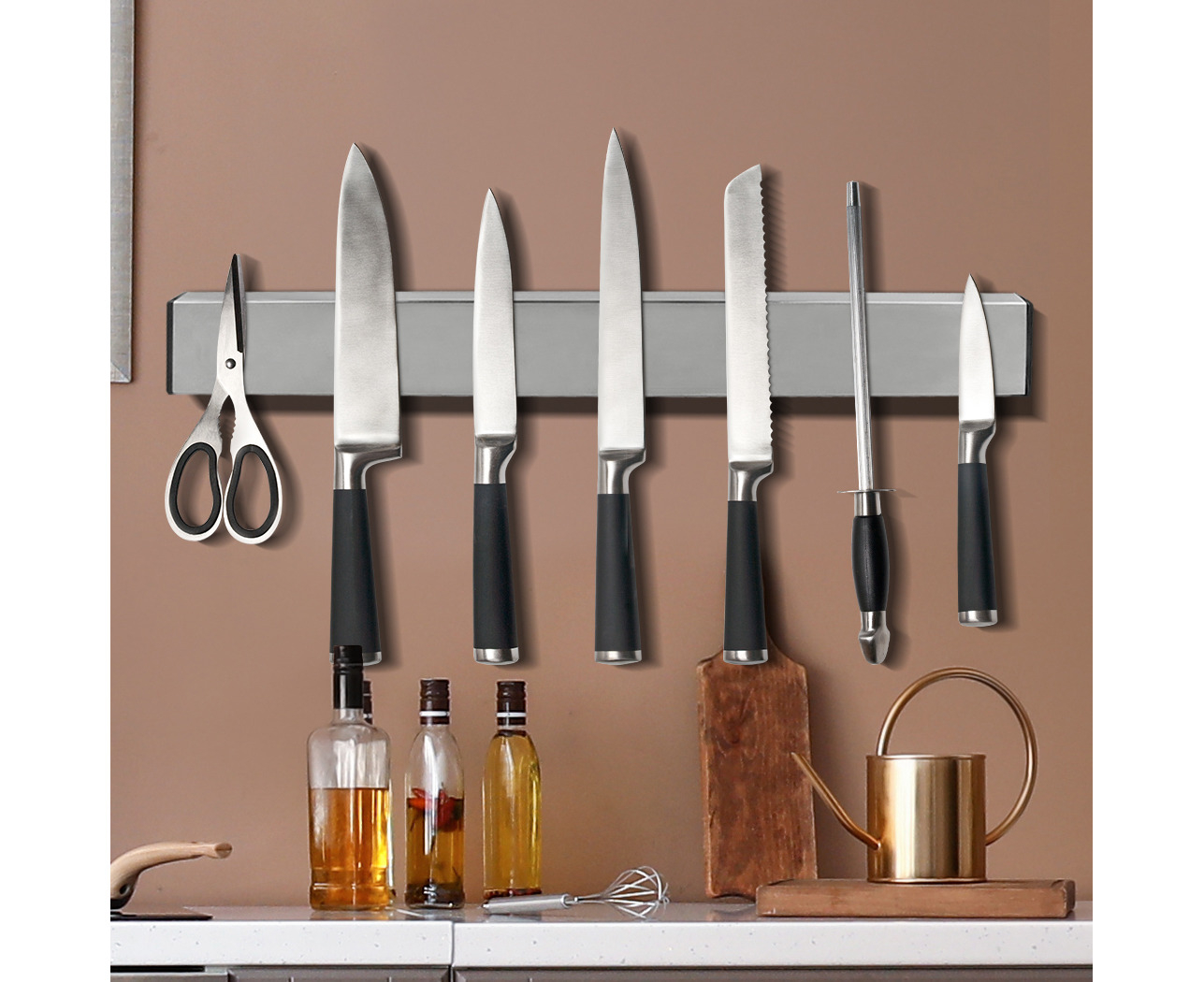 Powerful Magnetic Knife Strip or Magnetic Knife Holder Kitchen Wall Mount  Rack for Knives,Garage & Workshop Tools Wall Rack 