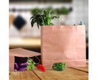 50x Brown Paper Bag Kraft Eco Recyclable Gift Carry Shopping Retail Bags Handles - Brown
