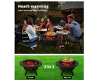 Moyasu Fire Pit BBQ Grill Outdoor Fireplace Camping Firepit Steel Portable 38" - BLack