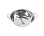 Toque Stainless Steel Twin Mandarin Hot Pot Induction Hotpot Cooker Cookware Lid - Silver