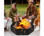 Moyasu Round Fire Pit Ring Outdoor Fireplace Camping Firepit Steel Portable 36"