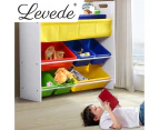 Levede Kids Toy Box Organiser Bookshelf 3 Tier Display Shelf Storage Rack Drawer
