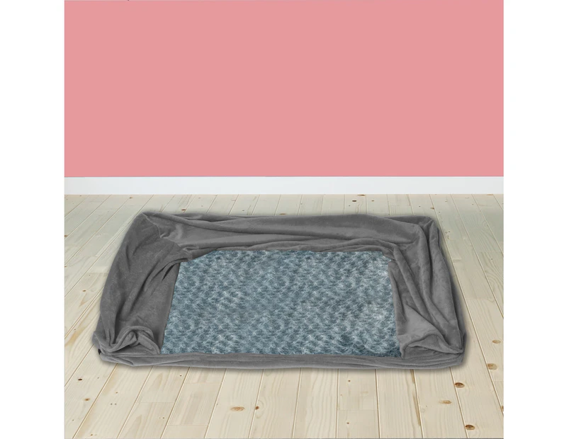 Pawz Pet Dog Bed Sofa Cover Soft Warm Plush Velvet L - Grey,Blue,Brown