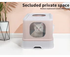 Pawz Cat Litter Box Fully Enclosed Kitty Toilet Trapping Odor Control Basin Coffee