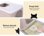 Pawz Cat Litter Box Fully Enclosed Kitty Toilet Trapping Odor Control Basin Coffee