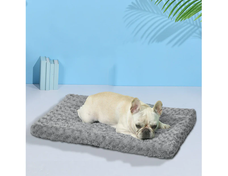 Pawz Pet Bed Dog Beds Bedding Soft Warm Mattress Cushion Pillow Plush Velvet S - Grey