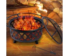 Moyasu Fire Pit BBQ Grill Fireplace Outdoor Portable Camping Heater Patio Garden