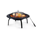 22" Fire Pit BBQ Grill Fireplace Outdoor Portable Garden Patio Heater Camping