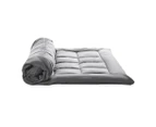 Dreamz Mattress Protector Topper Bamboo Charcoal Pillowtop Mat Pad Cover King - Charcoal,Grey