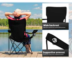 Levede 2Pcs Folding Camping Chair Picnic Outdoor Portable Fishing Chairs Black