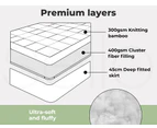 Dreamz Bamboo Pillowtop Mattress Topper Protector Soft Cover Underlay Single