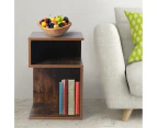 Levede 2x Bedside Tables Wood Side End Table Nightstand Storage Cabinet Bedroom - Brown