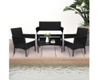 Levede 4PCS Outdoor Furniture Setting Patio Garden Table Chair Set Wicker Lounge